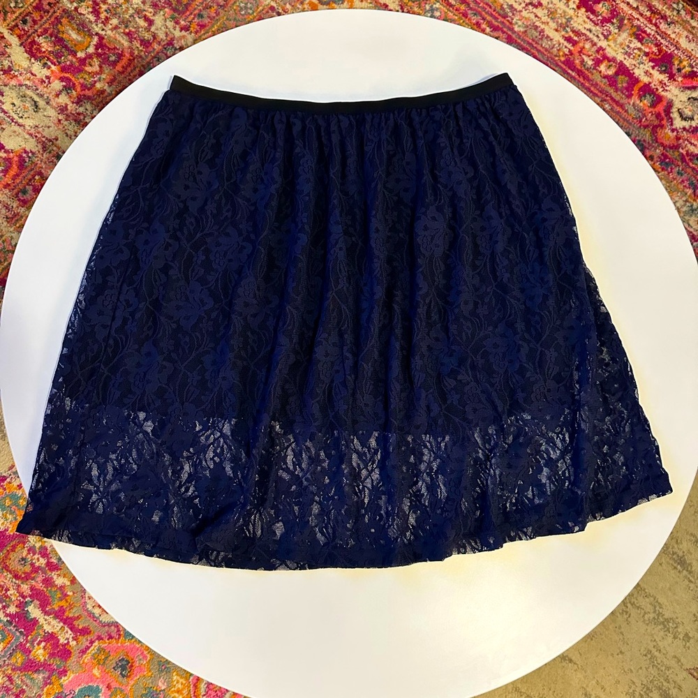 Relativity Navy Blue Lace Skirt